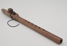 Load image into Gallery viewer, Artist Series | Back Walnut Native American Style Flute with Malachite and Turquoise Inlays
